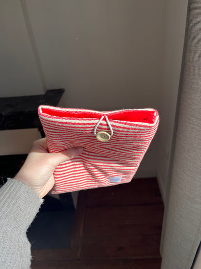 Pochette à livre de poche rayures rouges