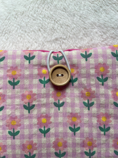 Pochette à livre de poche vichy fleurs