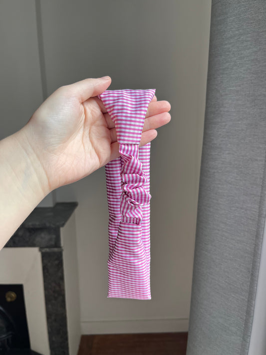 Bandeau vichy rose